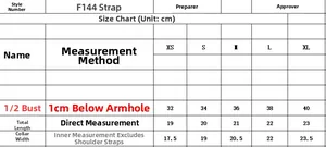 Size chart showing detailed measurements for women seamless yoga camisole top in cm
