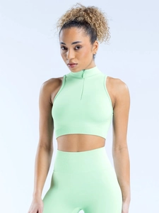 Women's High Impact Sports Bra Zip Up Yoga Top Nylon Spandex Quick Dry Breathable Workout Gym Fitness Running Top