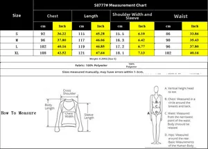 Size guide for minimalist lace collar summer dress showing chest and length in cm and inch