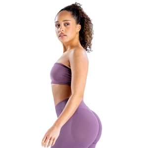 Ensemble de yoga sans couture violet foncé pour femmes avec soutien-gorge et legging