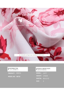 Detail der floralen Polyester-Stoffstruktur und Atmungsaktivität für das Sommerkleid