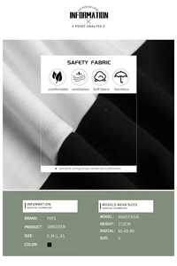 Detailed fabric chart for black patchwork dress showing breathable and soft material texture