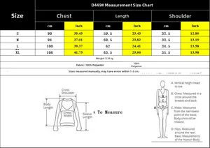 Size chart for striped tank top showing chest and length in cm and inches