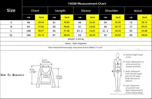 Detailed size chart for V-neck long sleeve red dress with measurements in cm and inches