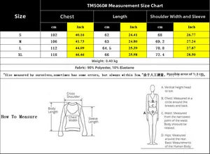 Size guide for women's long sleeve top with chest and length metrics in cm and inches