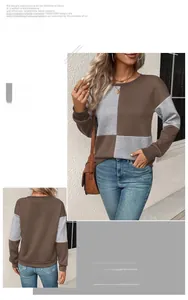Detail of long sleeve pullover with textured geometric pattern and contrast paneling