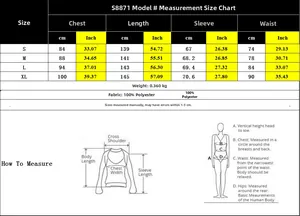 Size chart for V-neck printed long sleeve dress with measurements in cm and inches