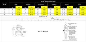 Tableau des tailles pour body en dentelle avec mesures du buste, de la taille et longueur