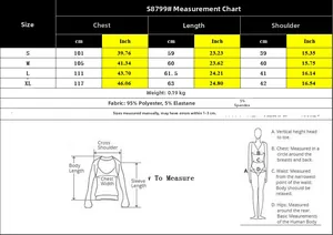 Size chart table for women's striped sleeveless tank top showing S to XL measurements