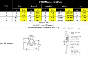 Size chart with CM and Inch units for striped short sleeve cotton blend romper