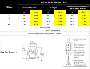 Size chart for women's V-neck abstract print shirt in cm and inches for perfect fit