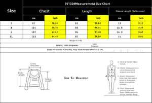 Size chart with measurements for summer feather print straight dress, S9102