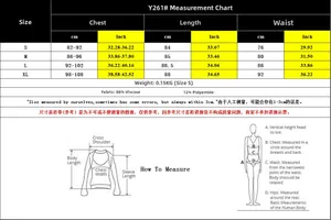 Detailed size chart for the heart neck backless mini dress with measurements and fabric data