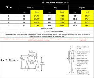 Detailed size guide for corduroy mini skirt showing waist, hip, and length measurements