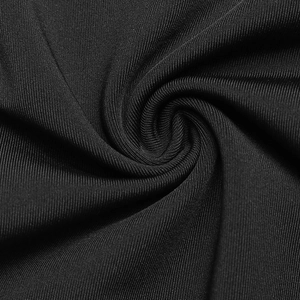 Vue macro de la texture du tissu en maille côtelée noire à haute densité et éclat