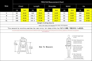 Detailed size chart for striped sleeveless jumpsuit showing S to XL measurements in cm and inches