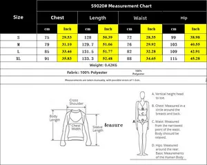 Detailed size guide table for colorblock sleeveless jumpsuit with chest and hip dimensions