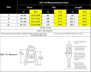 Guide des tailles pour pantalon taille haute imprimé avec mesures de taille et hanches