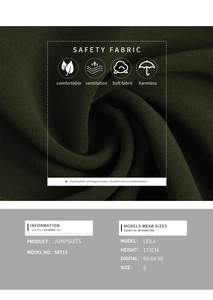 Macro detail of breathable dark green jumpsuit fabric showing fine texture and soft draping