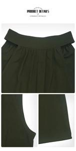 Detailed stitching and pleated texture on an army green halter neck jumpsuit fabric