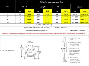 Tableau des tailles pour robe longue à col en V avec mesures du buste et de la taille