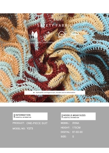 Vue détaillée du tissu en maille crochetée colorée avec motifs ondulés pour ce body femme