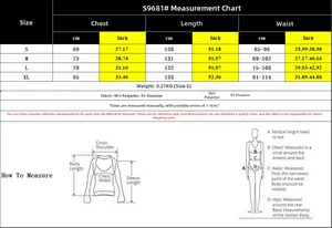Size guide for halter neck striped dress showing chest waist and length measurements