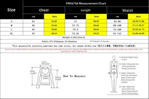 Detailed size chart for the summer dress showing chest and waist dimensions in cm and inches