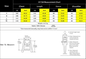 Detailed size chart for autumn long sleeve shirt dress with CM and Inch measurements
