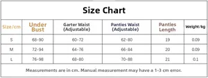 Detailed size guide for neon green lace lingerie set including bust and waist measurements