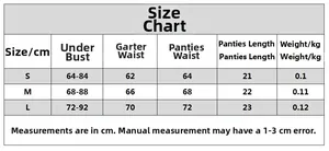 Tableau des tailles détaillé avec mesures pour l'ensemble lingerie en dentelle