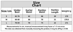 Tableau des tailles pour ensemble de lingerie brodé avec soutien-gorge et culotte