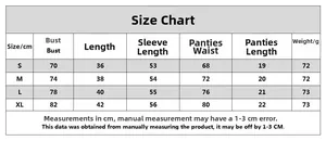 Detailed size chart for leopard print mesh lingerie set including S to XL measurements