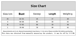 Detailed size chart for lace crop top featuring bust and length measurements in cm