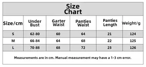 Guide des tailles pour ensemble de lingerie à volants avec mesures de poitrine et taille