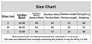 Tableau des tailles détaillé pour ensemble lingerie broderie florale en S, M, L