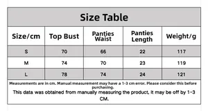 Guide des tailles détaillé pour ensemble lingerie broderie florale en tailles S M L