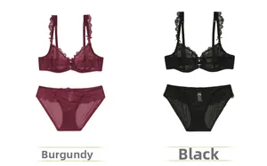 Détails de la broderie en dentelle florale et boucles métalliques sur les bretelles lingerie