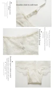 Détails de culotte en dentelle blanche avec bretelles amovibles et fond en coton