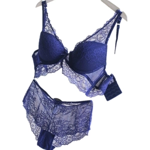 Women Sexy Lace Deep V Push Up Bra And Panty Top And Bottom Floral Elegant Lingerie Underwear Adjustable Strap Set