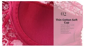 Détail de la doublure en coton doux et dentelle délicate sur bonnet de soutien-gorge
