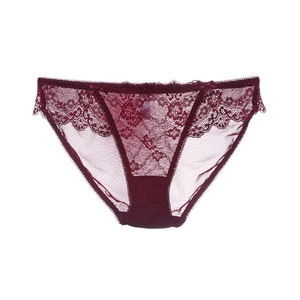 Culottes en Dentelle Sexy pour Femmes Slips Ajourés Transparents de Luxe Taille Basse Maille Respirante avec Nœud