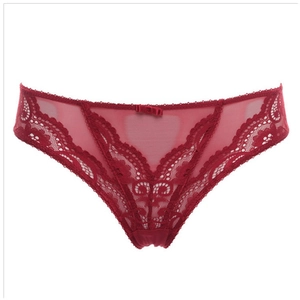 Culottes Sexy en Dentelle pour Femmes Taille Basse Broderie Florale Ajourée Slips Avec Décoration de Nœud Lingerie Confortable