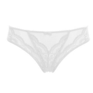 Culotte blanche en dentelle florale pour femme avec taille basse et bords festonnés chics