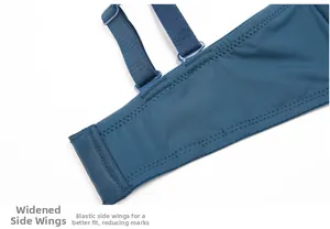 Gros plan sur les ailes latérales élastiques élargies et les coutures renforcées d'un soutien-gorge