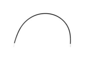 Detail view of the flexible black memory steel underwire component for lace bras