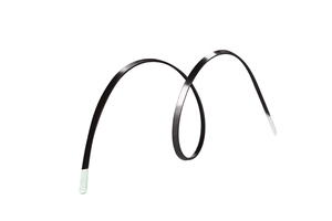 Flexible black memory steel wire for bras with protective white ends for comfort
