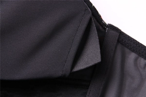 Detailed macro view of the internal side slot and breathable mesh fabric for padding