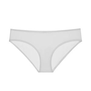 Seamless white cotton underwear for women with smooth minimalist laser-cut edges
