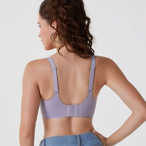 Seamless lavender backless bra for women with adjustable straps and U-shaped design